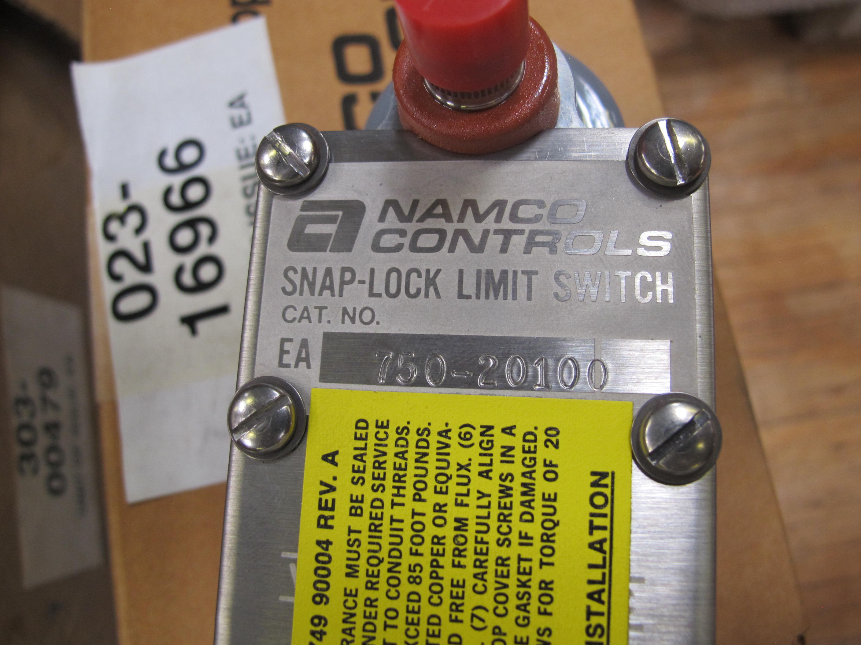 LOT TO INCLUDE ROSEMOUNT ANALYTICAL, NAMCO, NUTHERM: (2) THERMOCOUPLES, 18-1/2" DESIGN LENGTH, 3/16 SHEATH OD, UPPER INSUL BRG KIND, (1) SWITCH, LIMIT TYPE, 2N.O. 2N.C. CONTACT, 125VAC-20AMPS/600VAC-5AMPS ELEC RATING, NEMA 1,4 13 DUST, WATER, OIL-TIGHT ENCLOSURE, (3) SENSORS, 912-1557 OHM AT 40-240 DEGREE F RATING, THERMAL KIND. NICKEL WIRE WINDING, (5) SWITCHES, PUSHBUTTON, MODULE, PANEL MOUNT FOR EMERGENCY DIESEL TRIP BYPASS, (1) SWITCH, LIMIT TYPE, GEAR ACTUATOR, NEMA 1 ENCLOSURE.. LOADING & HANDLING FEE $15-4130